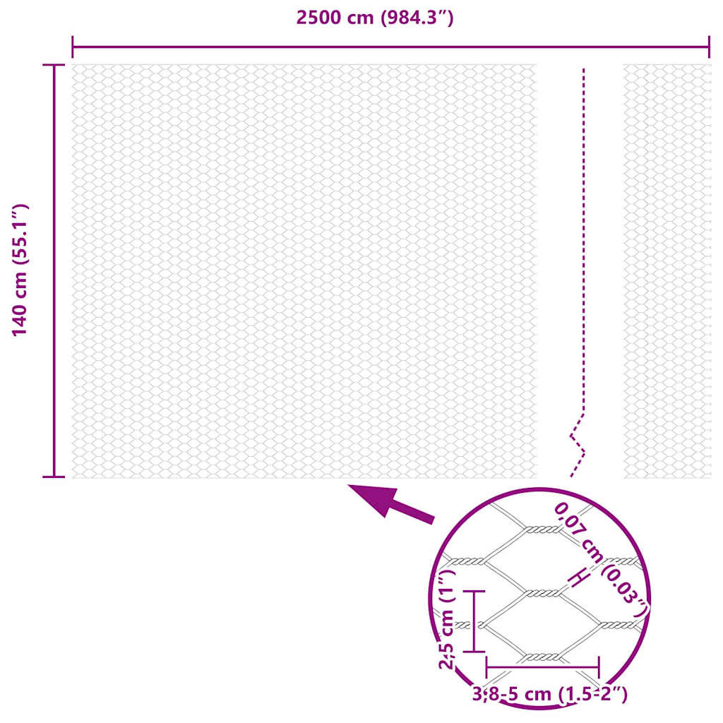 Hexagon Hek Grijs 1,4 x 25 m PVC is nu te koop bij PeponiXL, paradijselijk wonen!