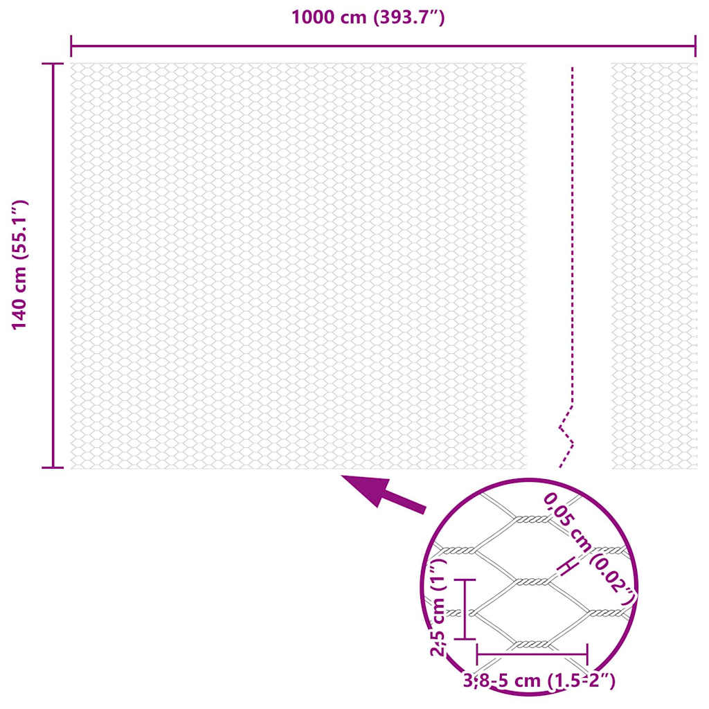 Hexagon Hek Zilver 1,4 x 10 m Gegalvaniseerd staal is nu te koop bij PeponiXL, paradijselijk wonen!