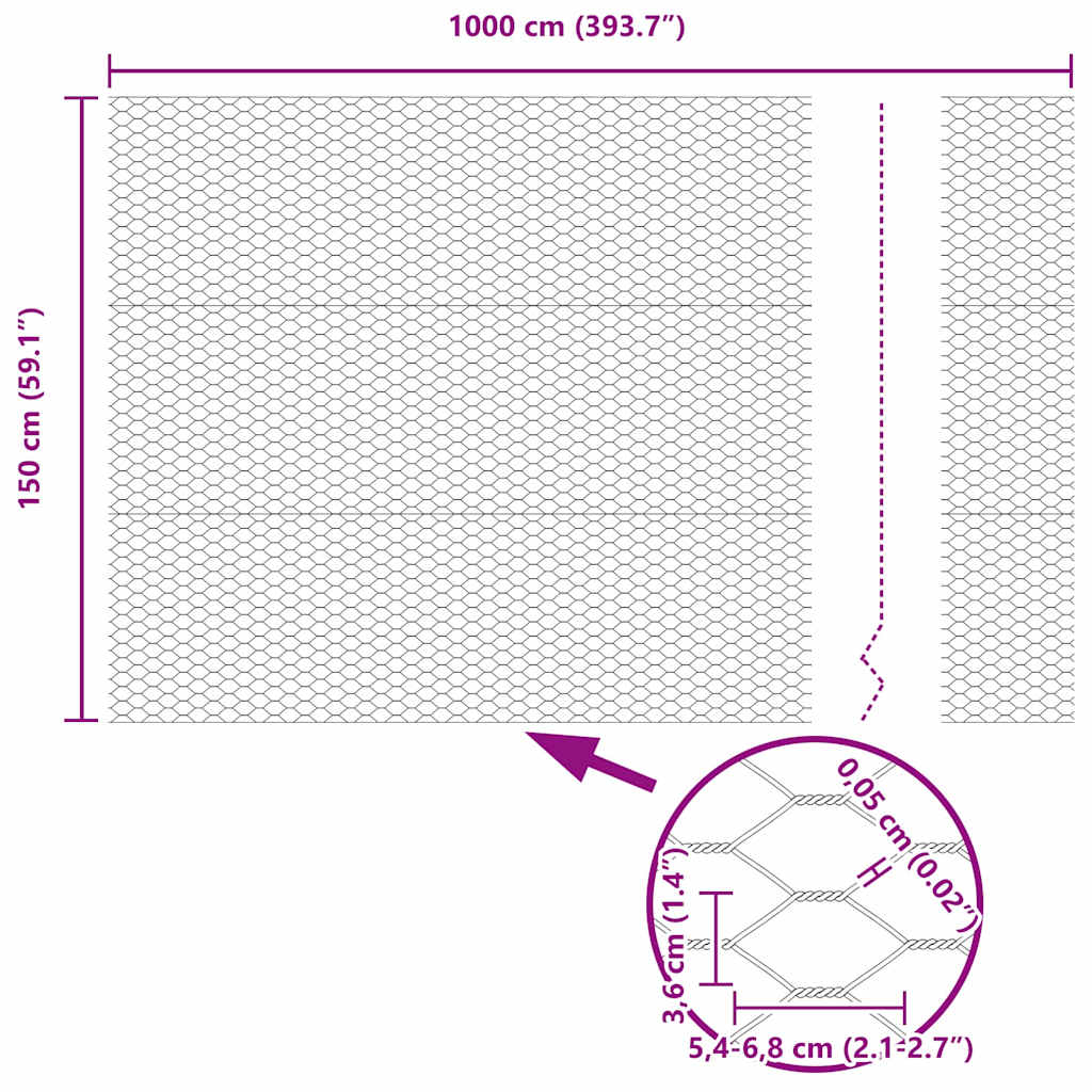Hexagon Hek Zilver 1,5 x 10 m Gegalvaniseerd staal is nu te koop bij PeponiXL, paradijselijk wonen!