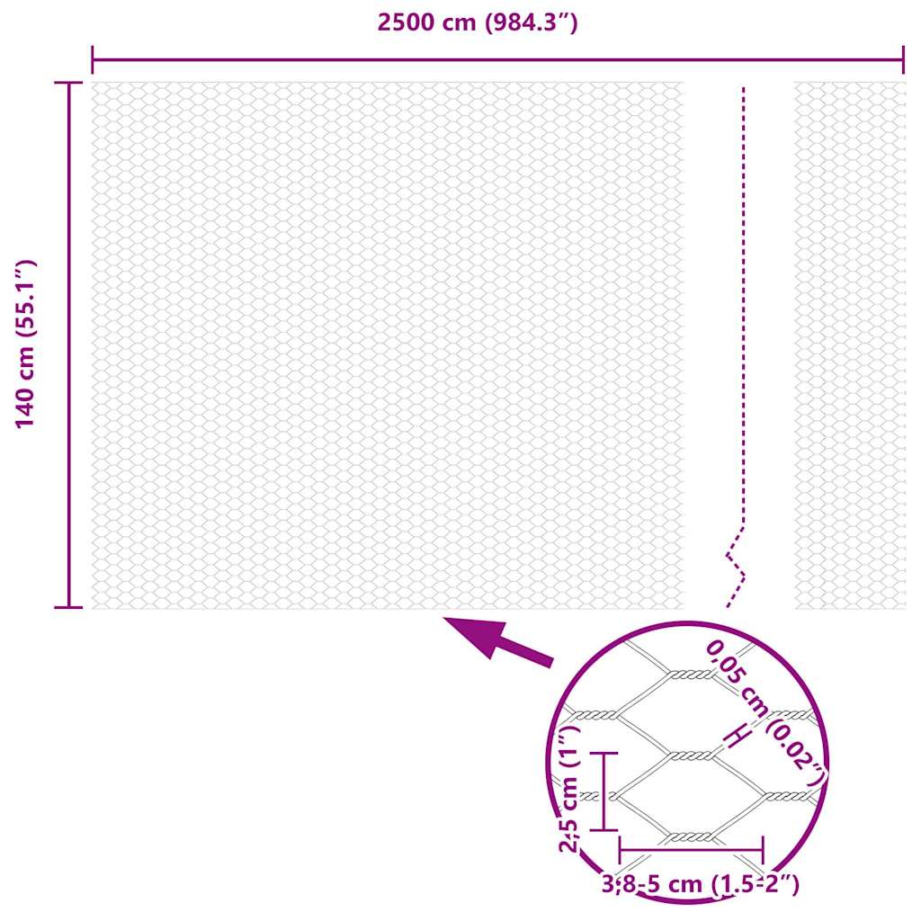 Hexagon Hek Zilver 1,4 x 25 m Gegalvaniseerd staal is nu te koop bij PeponiXL, paradijselijk wonen!