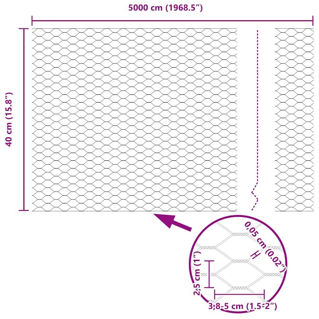 Hexagon Hek Zilver 0,4 x 50 m Gegalvaniseerd staal is nu te koop bij PeponiXL, paradijselijk wonen!