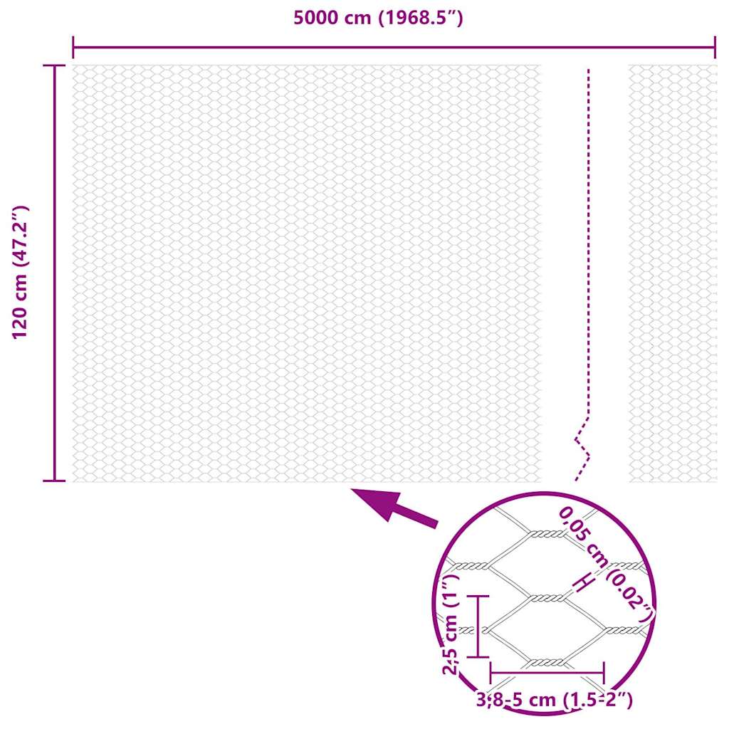 Hexagon Hek Zilver 1,2 x 50 m Gegalvaniseerd staal is nu te koop bij PeponiXL, paradijselijk wonen!