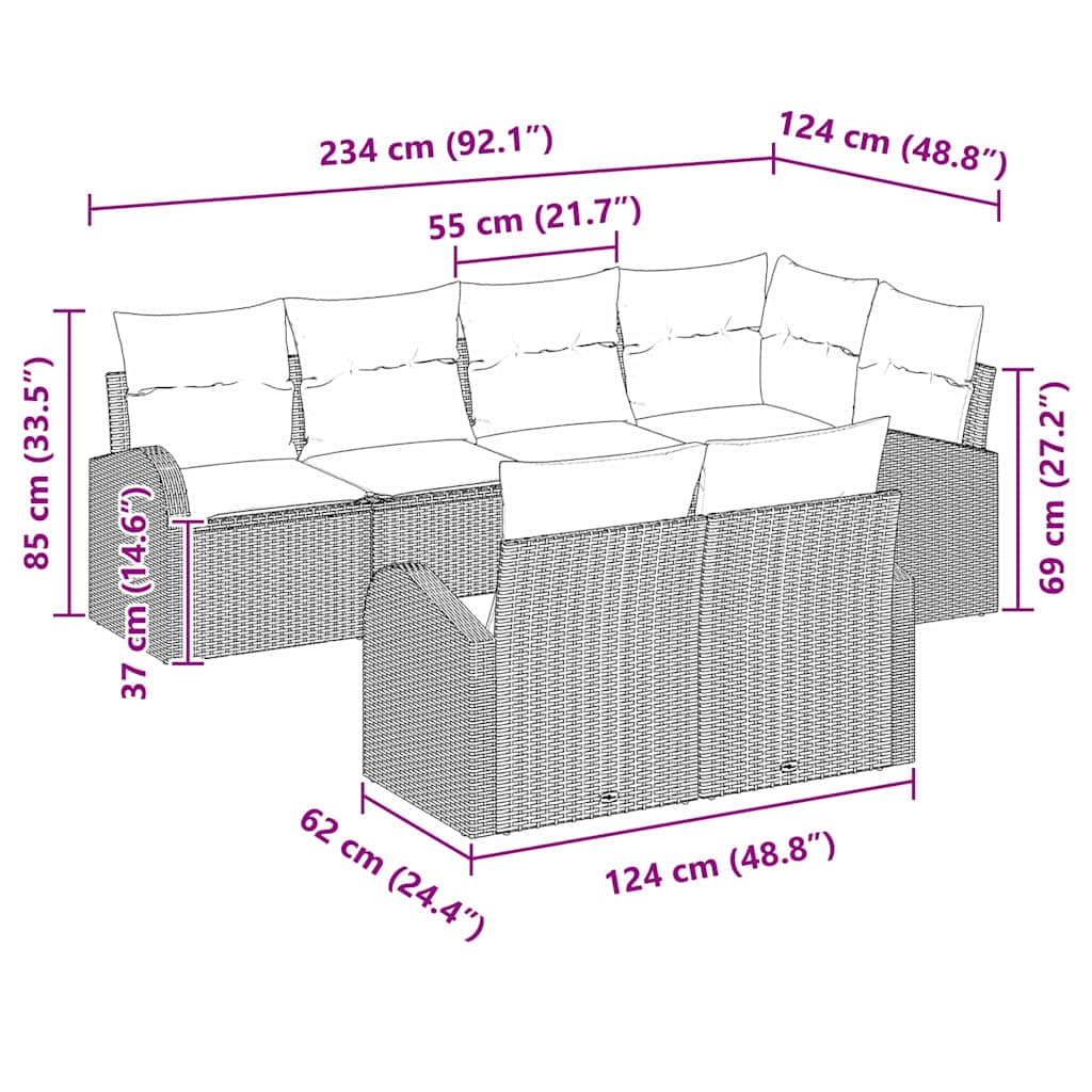 Tuin Sofa Set Bruin poly rattan is nu te koop bij PeponiXL, paradijselijk wonen!