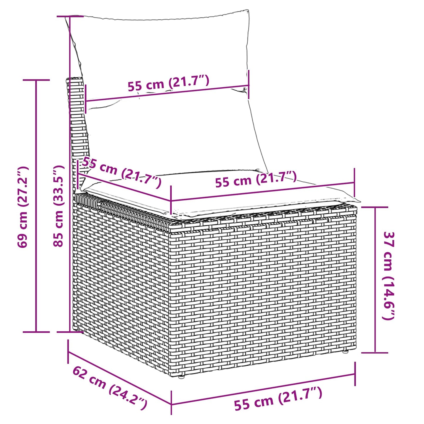 Tuinbankenset met kussen 5 pcs Zwart poly rattan is nu te koop bij PeponiXL, paradijselijk wonen!