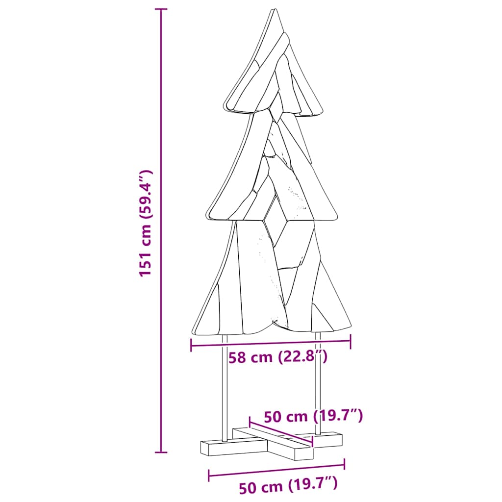 Kerstboom met standaard Bruin 151 cm Massief teakhout is nu te koop bij PeponiXL, paradijselijk wonen!