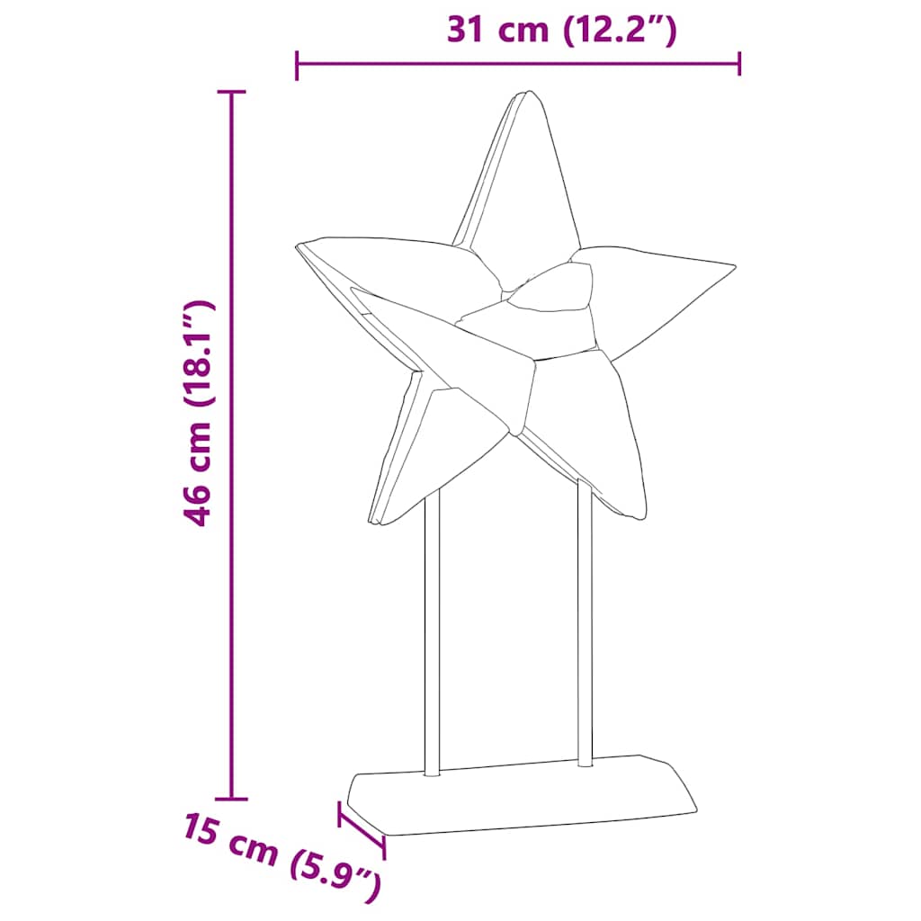 Kerstster Bruin 30 x 5 x 45 cm Massief Teakhout is nu te koop bij PeponiXL, paradijselijk wonen!