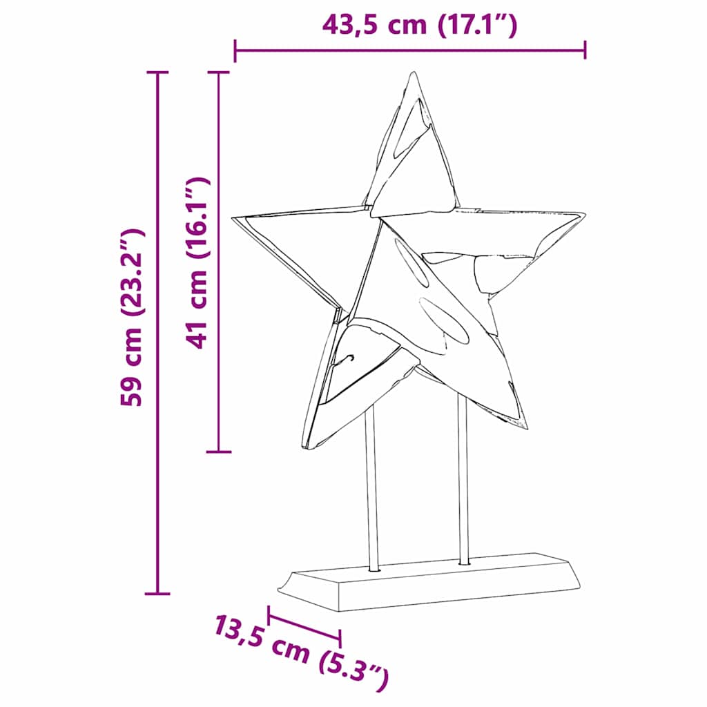 Kerstster Bruin 43,5 x 13,5 x 59 cm Massief Teakhout is nu te koop bij PeponiXL, paradijselijk wonen!
