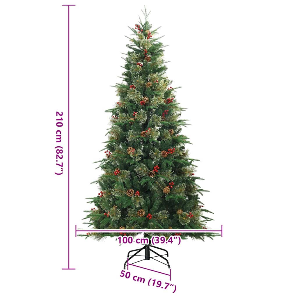 Kunstmatige Inklapbare Kerstboom Groen 210 cm PVC, PE en Staal is nu te koop bij PeponiXL, paradijselijk wonen!