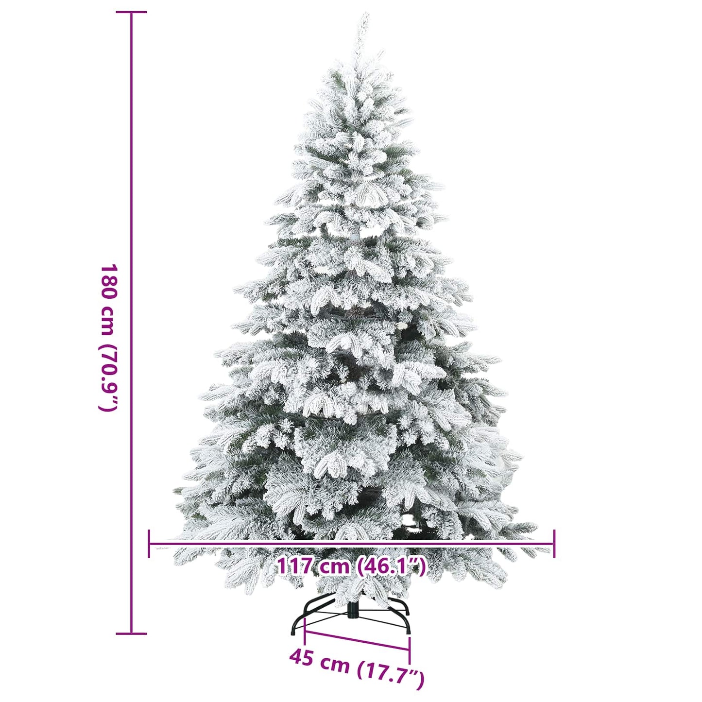 Kunst Kerstboom met Geveerde Takken, Sneeuw Bedekt Wit 180 cm is nu te koop bij PeponiXL, paradijselijk wonen!