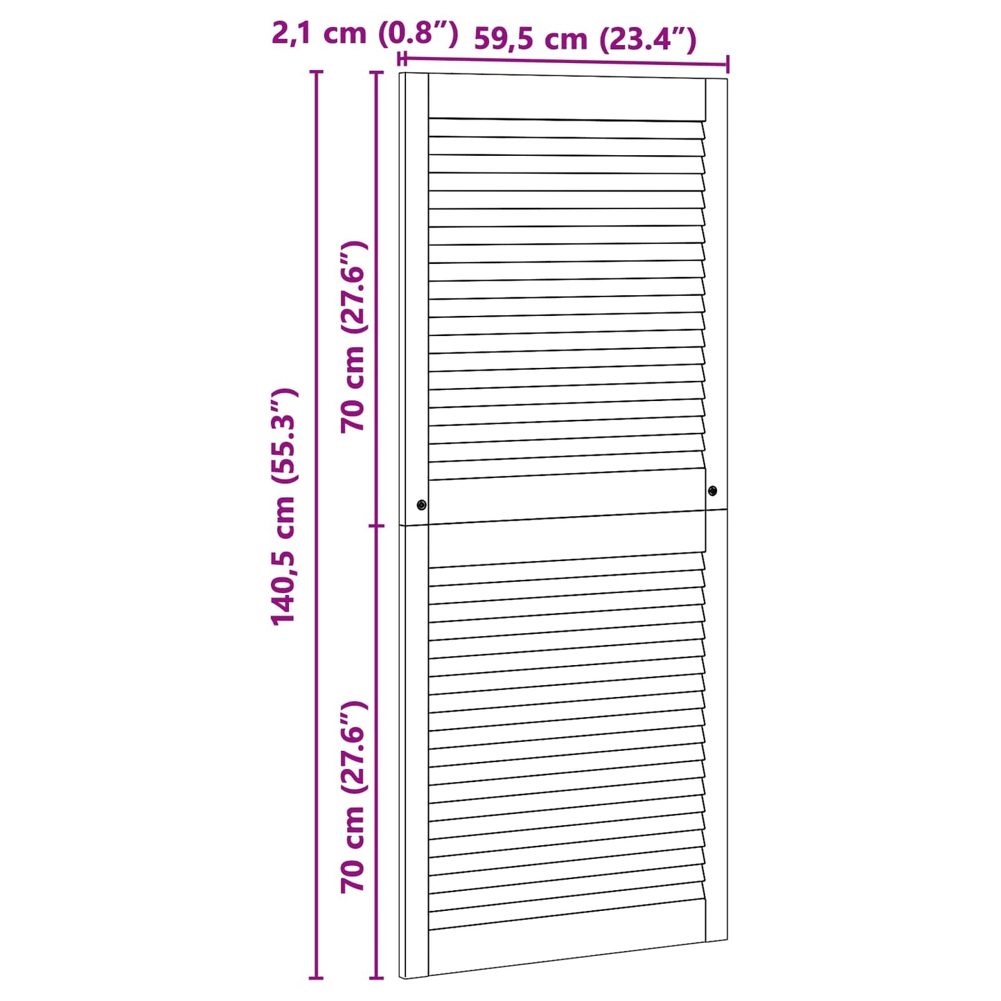 Kastdeur 2 pcs Naturel 140,5 x 2,1 x 59,5 cm Massief grenenhout is nu te koop bij PeponiXL, paradijselijk wonen!