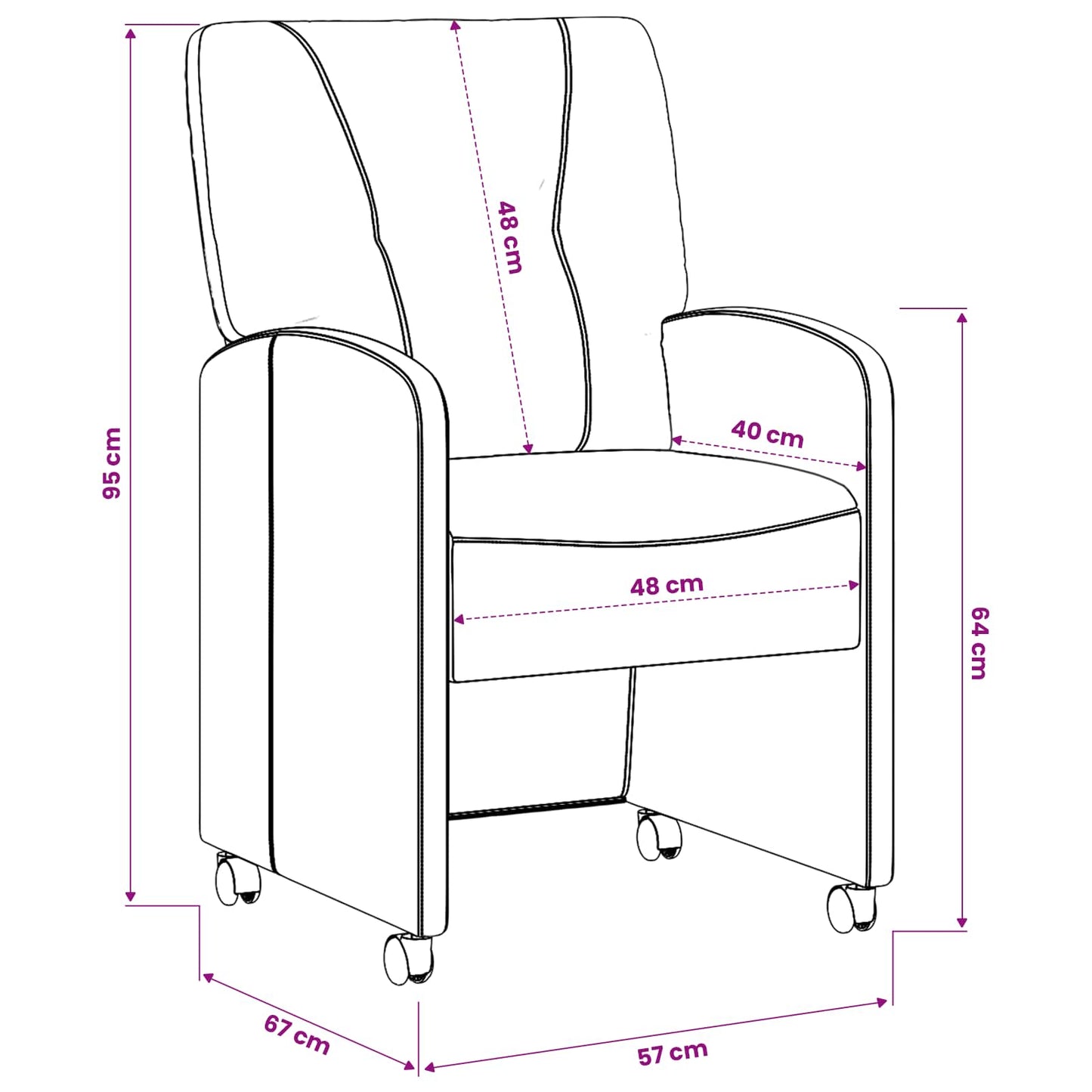Eetkamerstoelen met Wieltjes 2 pcs Lichtgrijs 57 x 67 x 95 cm is nu te koop bij PeponiXL, paradijselijk wonen!