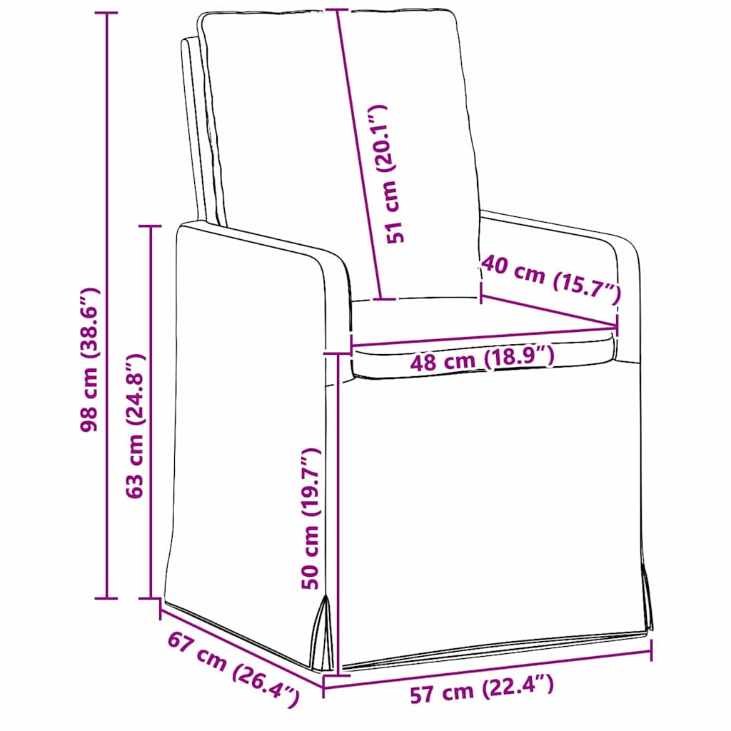 Eettafelstoelen 2 pcs Blauw 57 x 67 x 98 cm Stof is nu te koop bij PeponiXL, paradijselijk wonen!