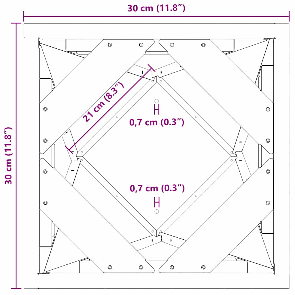 Plantenbak Antraciet 30 x 30 x 75 cm Staal is nu te koop bij PeponiXL, paradijselijk wonen!