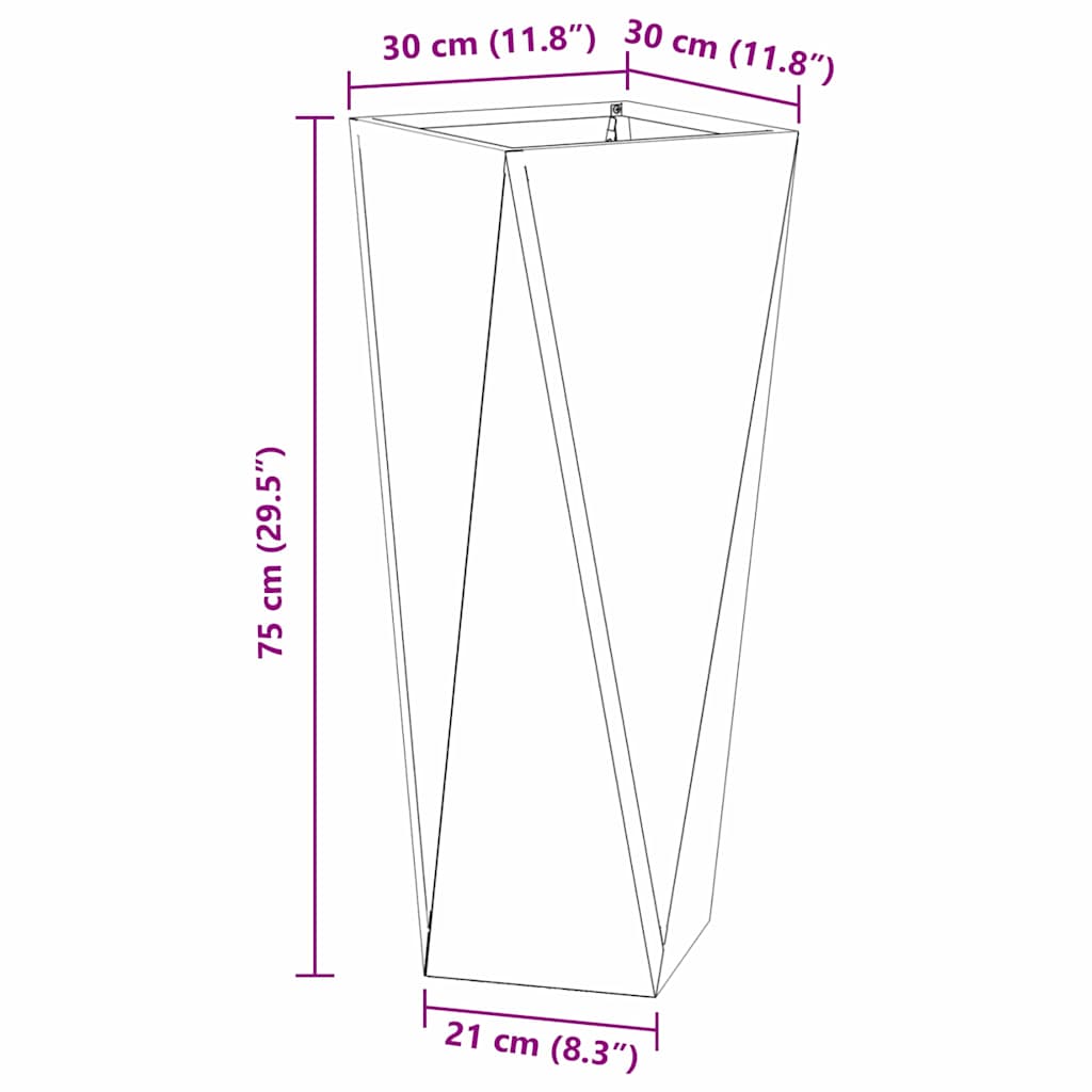 Plantenbak 2 pcs Antraciet 30 x 30 x 75 cm Staal is nu te koop bij PeponiXL, paradijselijk wonen!