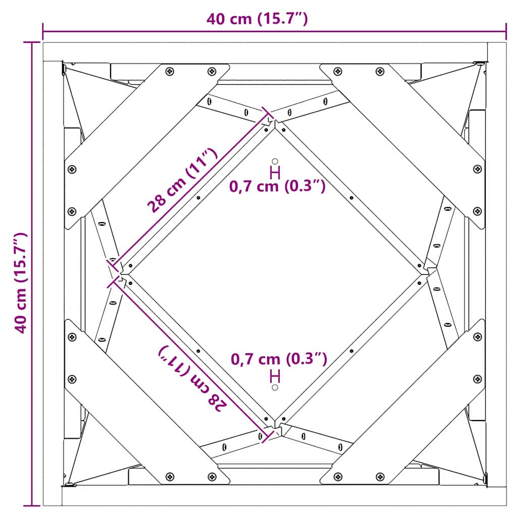 Plantenbak Wit 40 x 40 x 75 cm Staal is nu te koop bij PeponiXL, paradijselijk wonen!