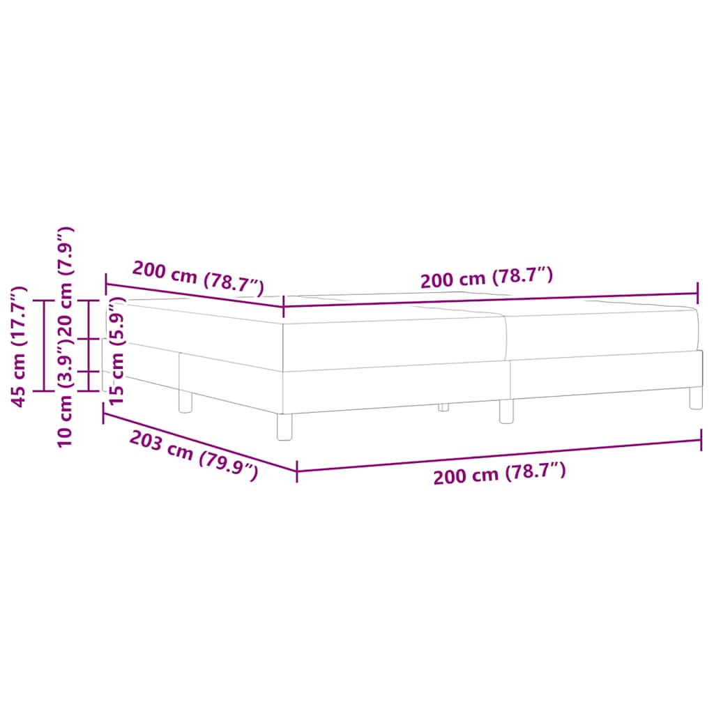 Boxspringbed met matras Crème 200 x 200 cm Stof is nu te koop bij PeponiXL, paradijselijk wonen!