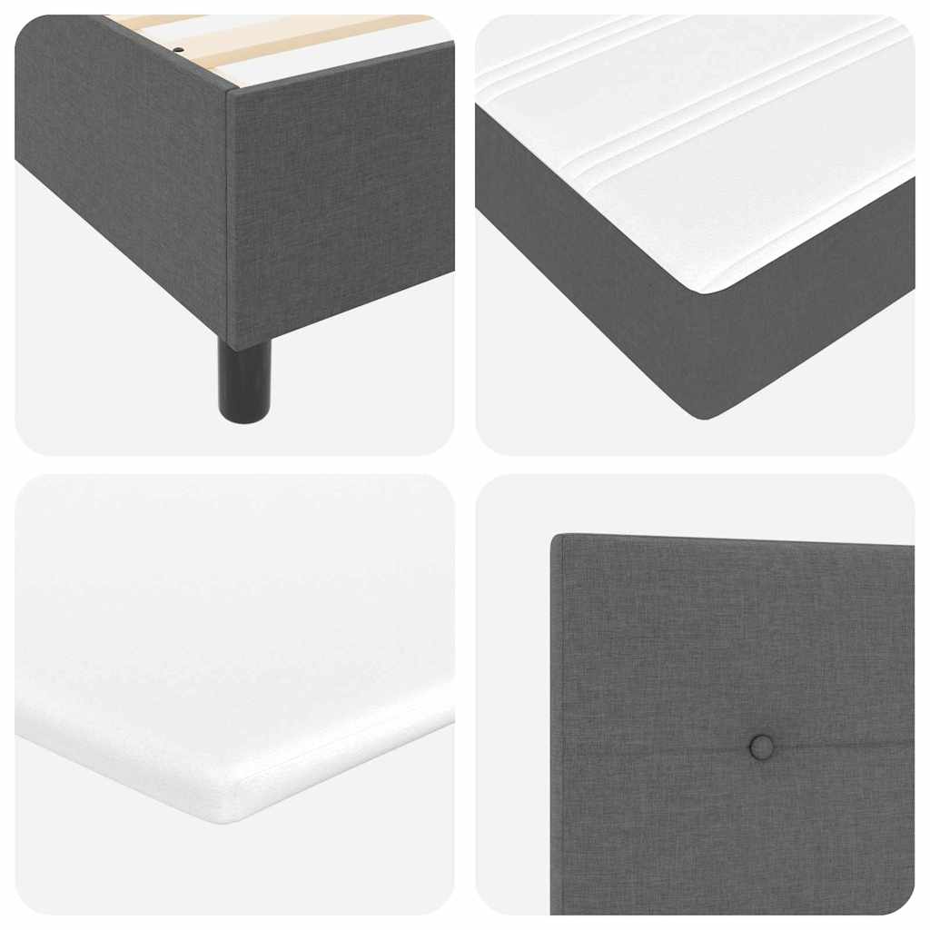 Boxspring bed met matras met LED Donkergrijs 140 x 190 cm Stof is nu te koop bij PeponiXL, paradijselijk wonen!