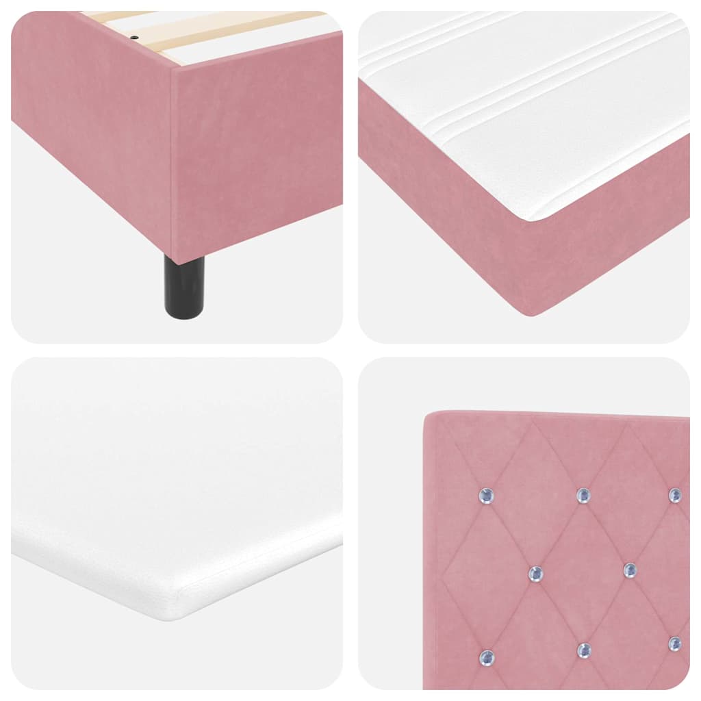 LED Box Spring Bed met matras Roze 140 x 200 cm Stof is nu te koop bij PeponiXL, paradijselijk wonen!
