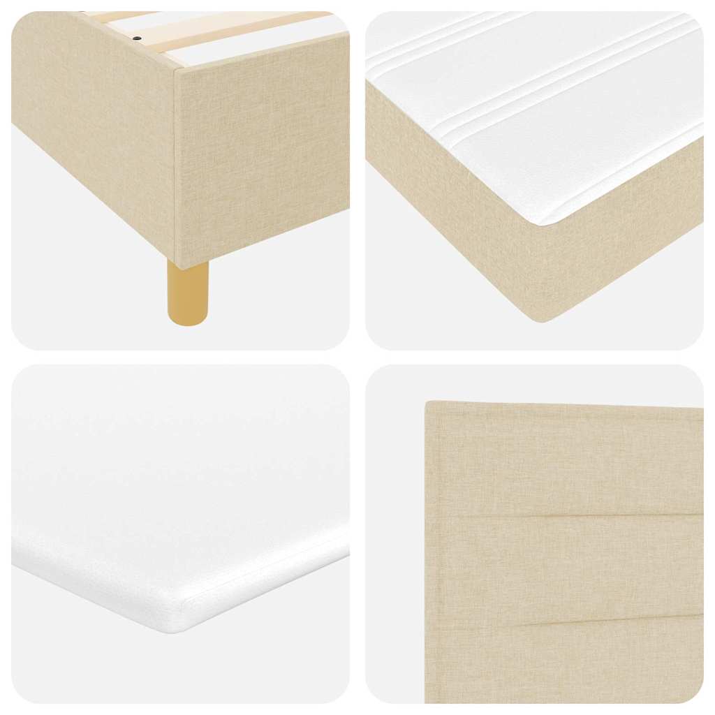 Boxspringbed met matras met LED Crème 140 x 200 cm Stof is nu te koop bij PeponiXL, paradijselijk wonen!