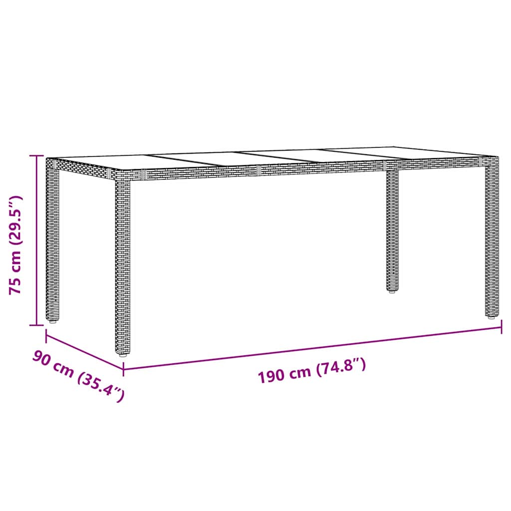 Tuin eettafelset 9 st Grijs poly rattan