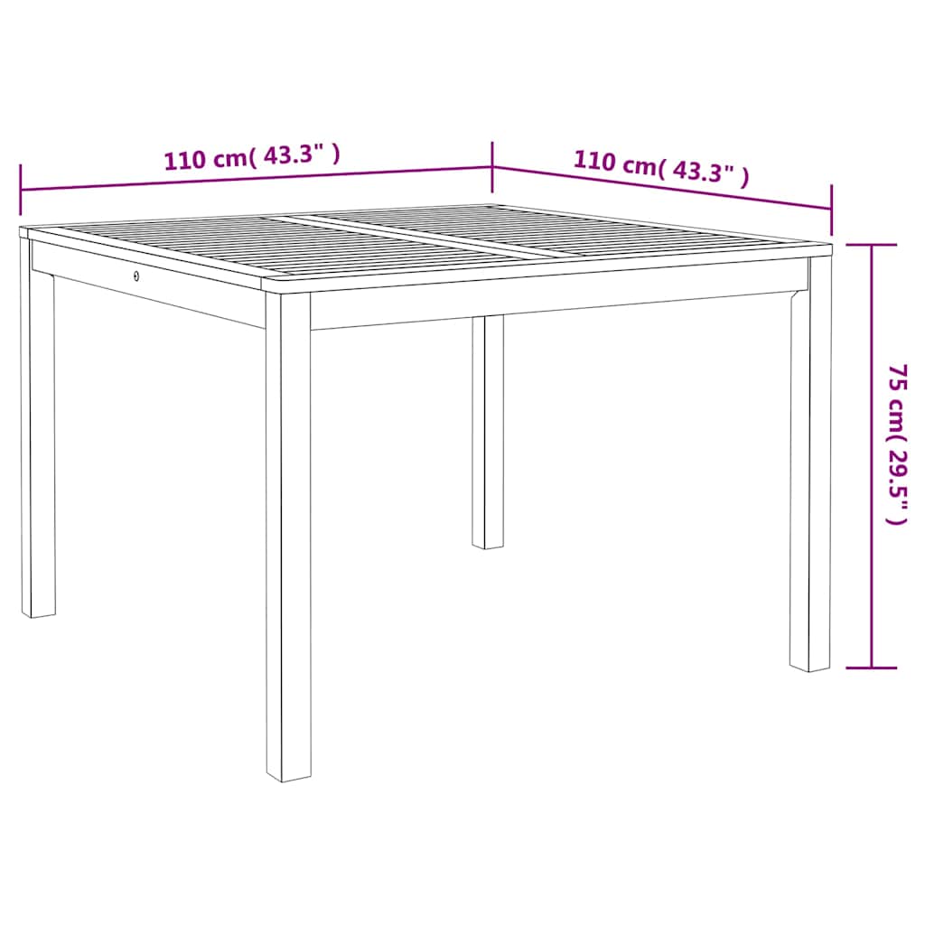 Tuin eettafelset 3 pcs Zwart Massief Acaciahout is nu te koop bij PeponiXL, paradijselijk wonen!