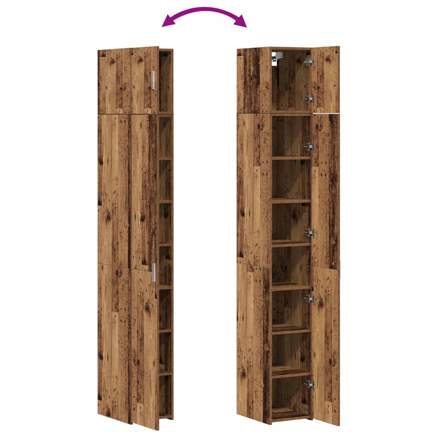 2-delige opbergkast met planken 2 pcs Oud hout Bewerkt hout is nu te koop bij PeponiXL, paradijselijk wonen!