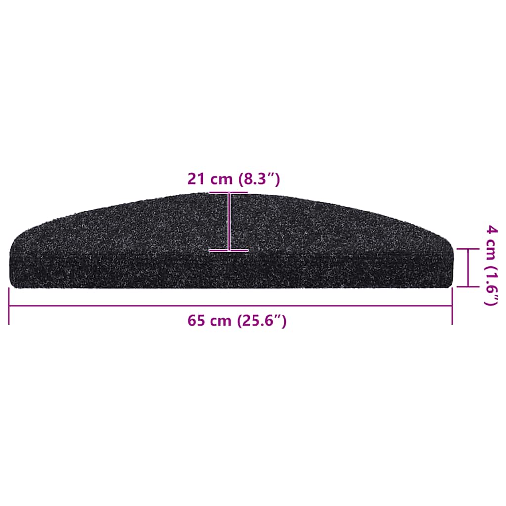 Trapmatten Zelfklevend 30 stuks 65x21x4 cm Zwart Halfrond Groot is nu te koop bij PeponiXL, paradijselijk wonen!