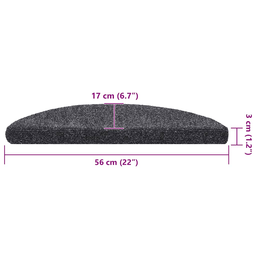 Trapmatten Zelfklevend 30 stuks 56x17x3 cm Donkergrijs Halfrond is nu te koop bij PeponiXL, paradijselijk wonen!