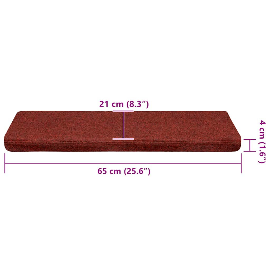 Trapmatten Zelfklevend 30 stuks 65x21x4 cm Bordeaux Rood Rechthoekige Rand is nu te koop bij PeponiXL, paradijselijk wonen!