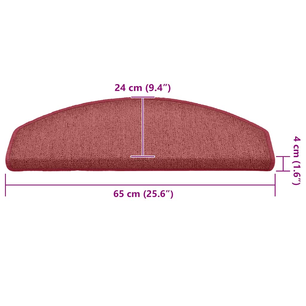 Trapmatten 30 st 65x24x4 cm Bordeaux Halfrond Groot is nu te koop bij PeponiXL, paradijselijk wonen!