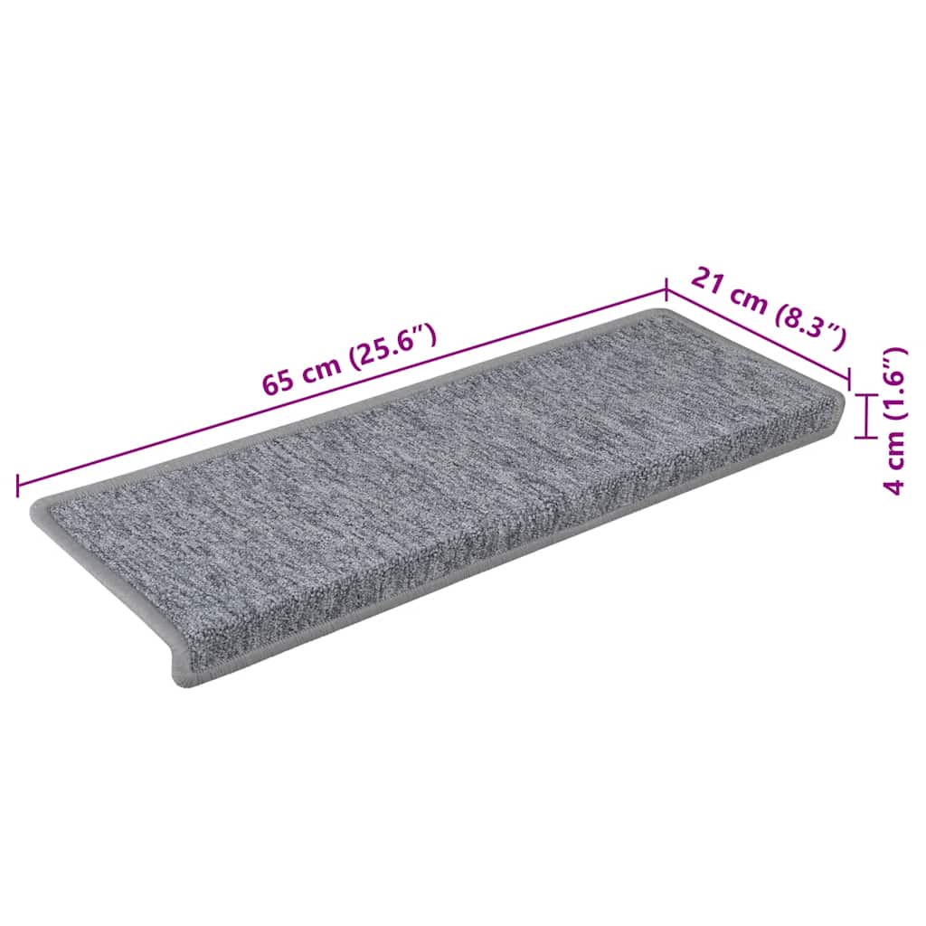 Trapmatten 30 st 65x21x4 cm lichtgrijs met rechthoekige rand is nu te koop bij PeponiXL, paradijselijk wonen!