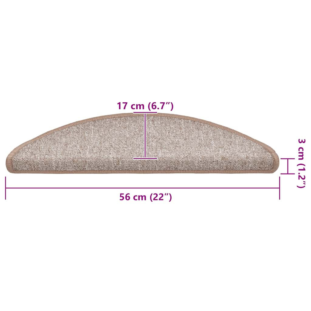 Trapmatten 20 st 56x17x3 cm lichtbruin halfrond is nu te koop bij PeponiXL, paradijselijk wonen!