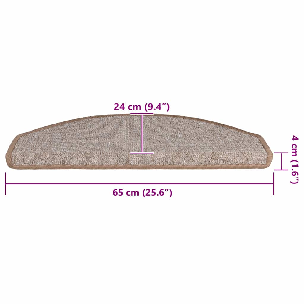 Trapmatten 20 st 65x24x4 cm lichtbruin halfrond groot