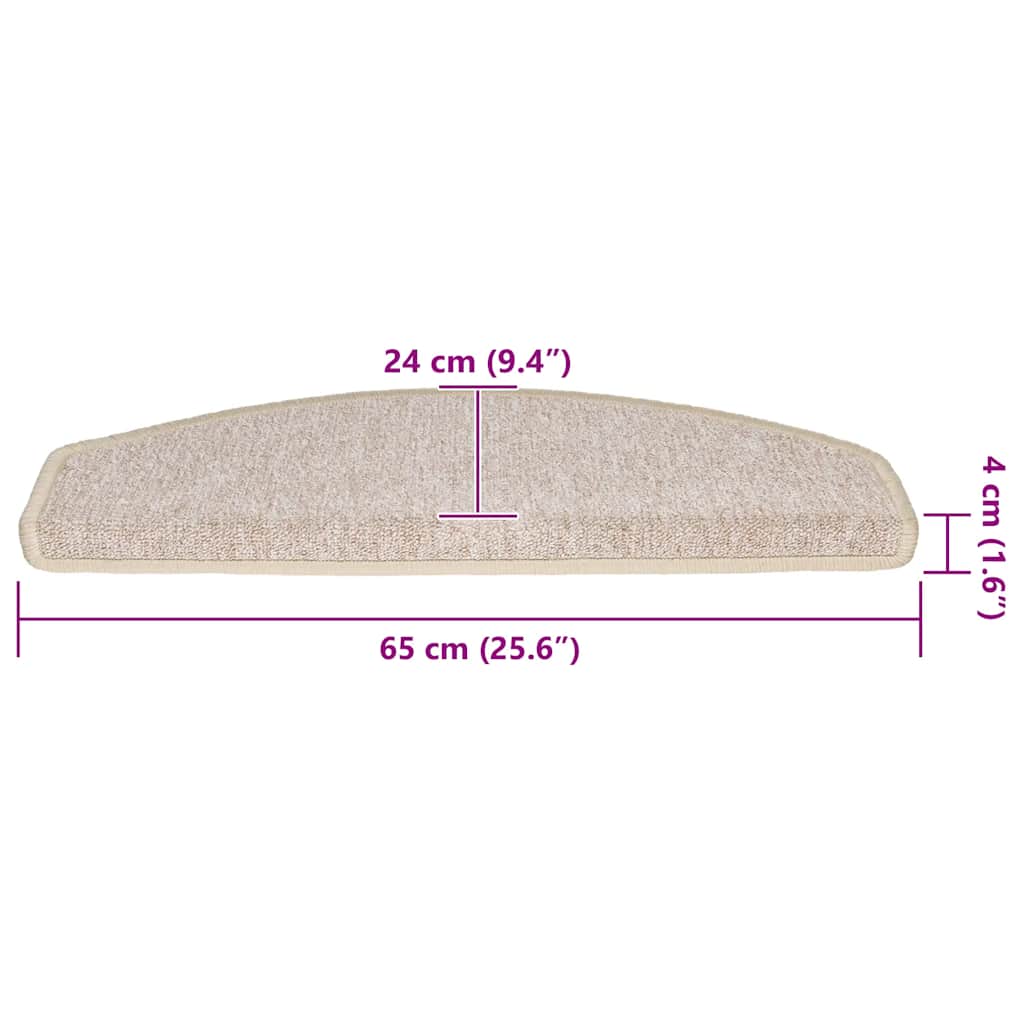 Trapmatten 20 stuks 65x24x4 cm Taupe Halfrond Groot is nu te koop bij PeponiXL, paradijselijk wonen!