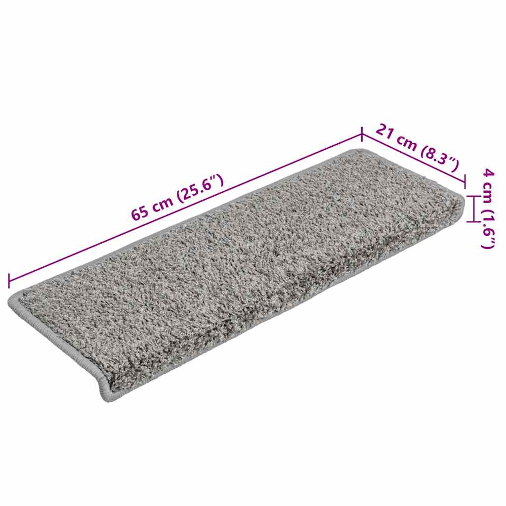 Trapmatten 20 stuks 65x21x4 cm Grijs Rechthoekige Rand is nu te koop bij PeponiXL, paradijselijk wonen!