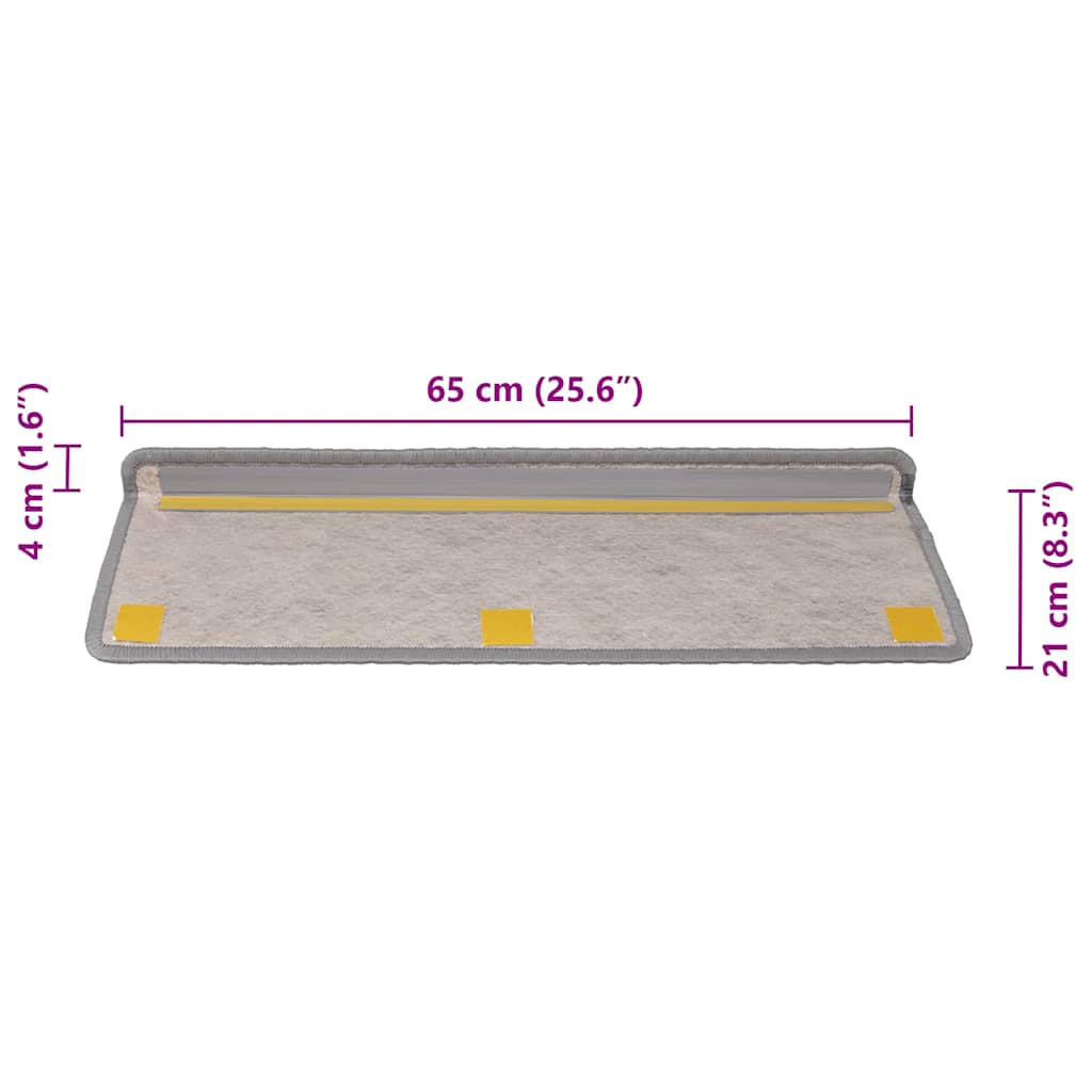 Trapmatten zelfklevend Sisal-Look 30 st 65x21x4cm zilverkleurig is nu te koop bij PeponiXL, paradijselijk wonen!