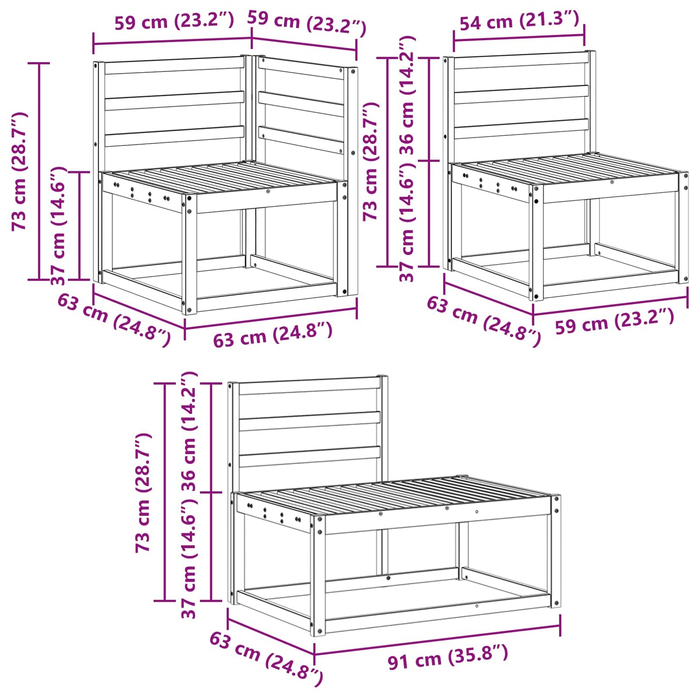 Buiten bankenset 4 Stuk Naturel Massief Acaciahout is nu te koop bij PeponiXL, paradijselijk wonen!