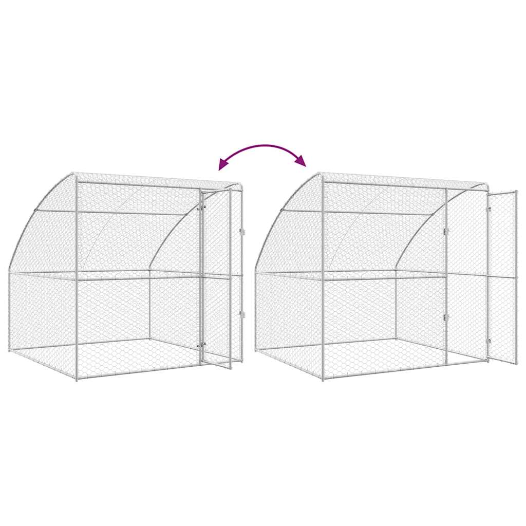 Hondenhok 3 pcs Zilver 6 x 2 x 2 m Gegalvaniseerd staal is nu te koop bij PeponiXL, paradijselijk wonen!