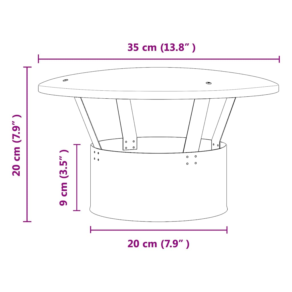 Regenbescherming voor Schoorsteen Zilver 35 x 35 x 20 cm is nu te koop bij PeponiXL, paradijselijk wonen!
