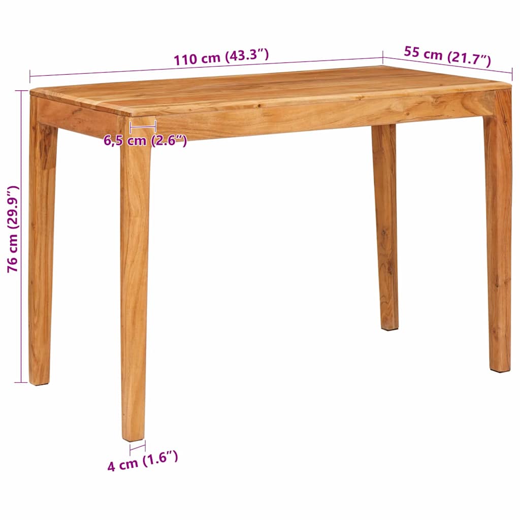 Eettafel Bruin 110 x 55 x 76 cm Massief Acaciahout is nu te koop bij PeponiXL, paradijselijk wonen!