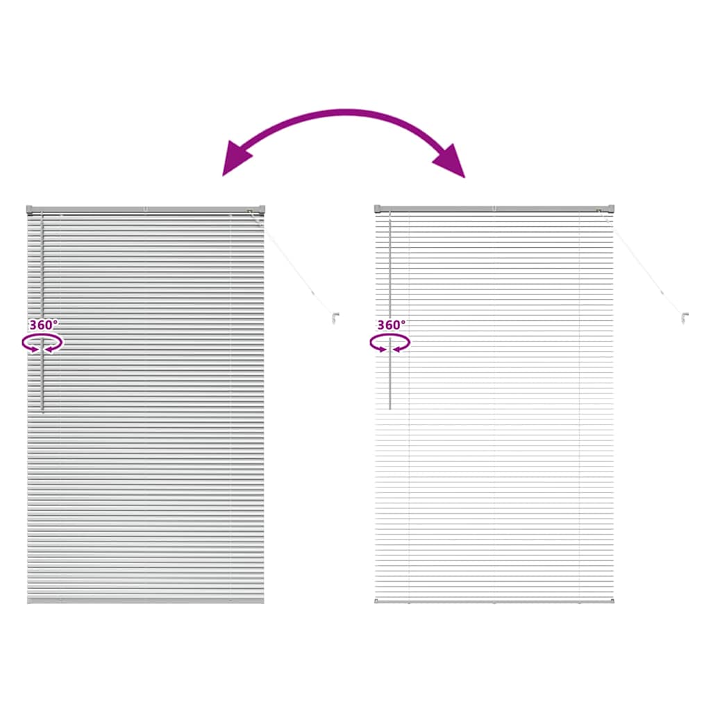 Raamblind met gordijnen Zilver Aluminium