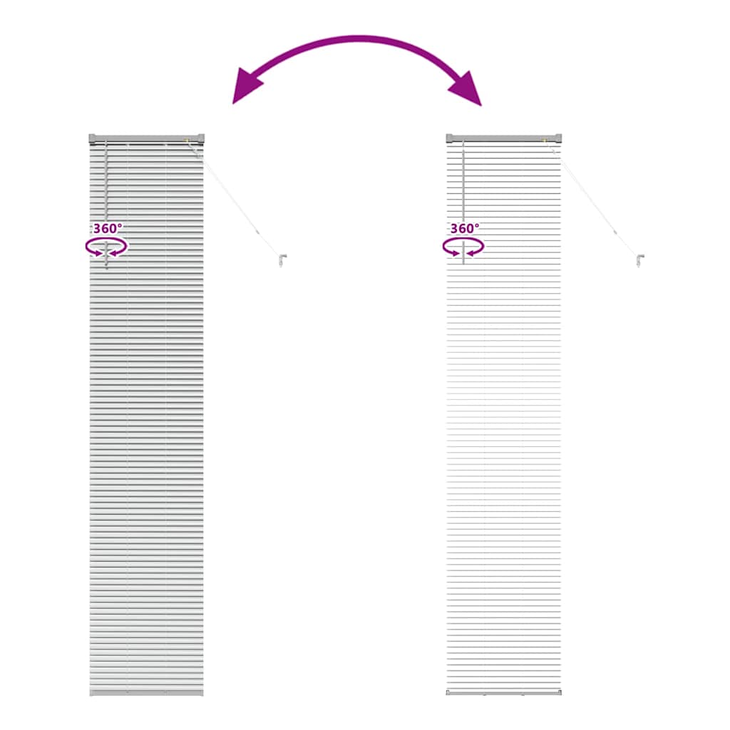 Raamblind met gordijnen Zilver Aluminium