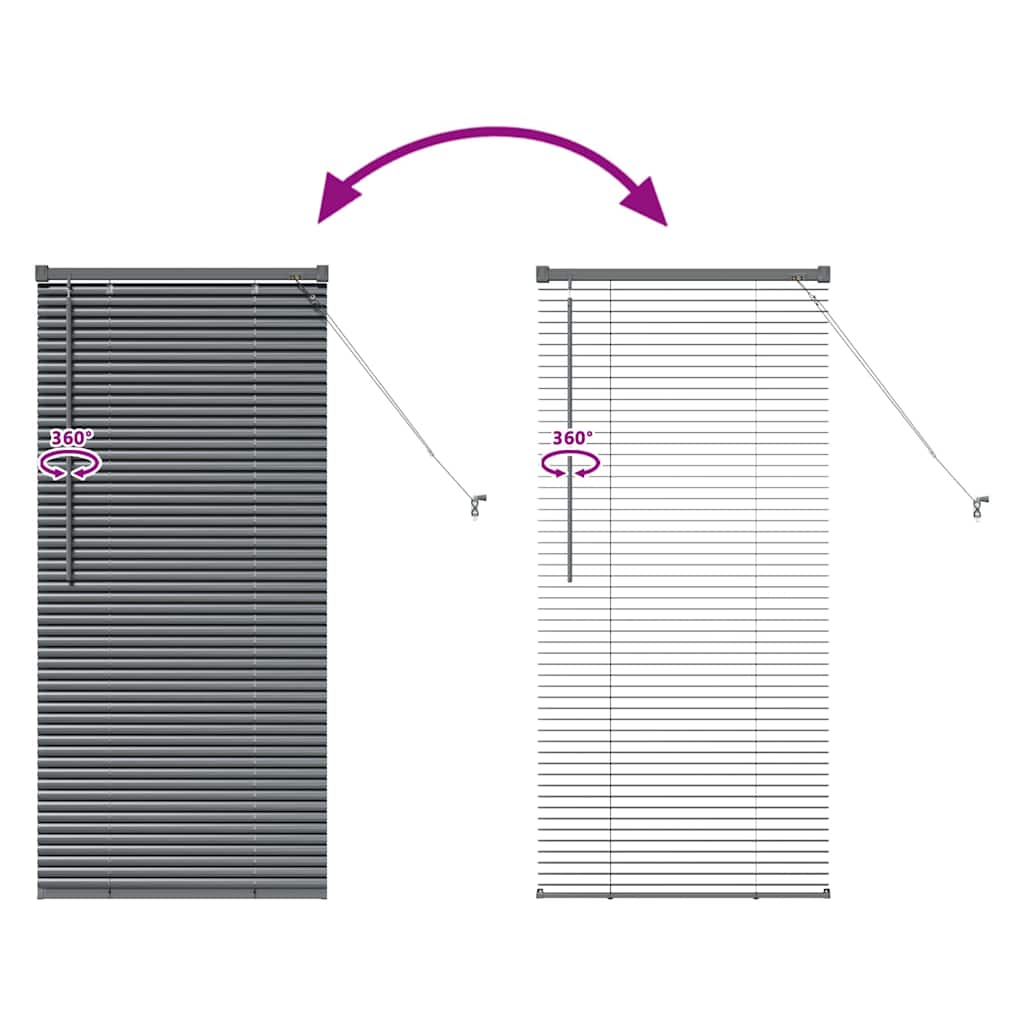 Raamblind met gordijnen Donkergrijs Aluminium is nu te koop bij PeponiXL, paradijselijk wonen!