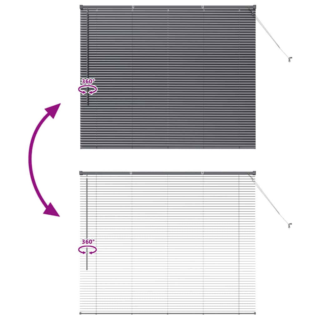 Raamblind met gordijnen Donkergrijs Aluminium is nu te koop bij PeponiXL, paradijselijk wonen!