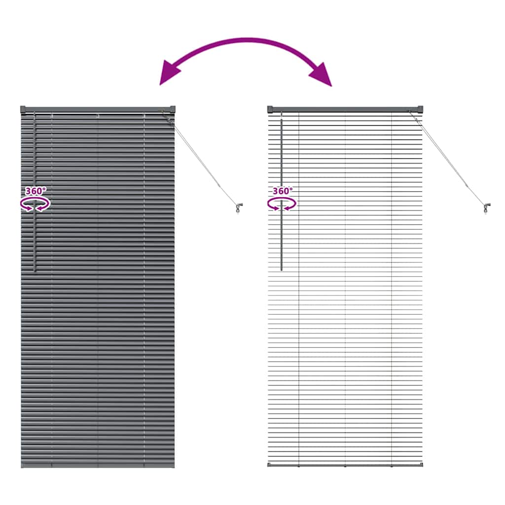 Raamblind met gordijnen Donkergrijs Aluminium is nu te koop bij PeponiXL, paradijselijk wonen!