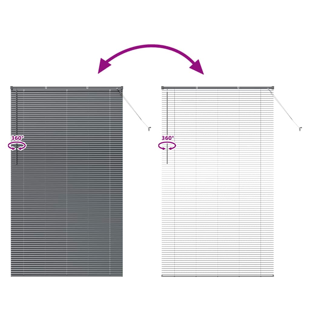 Raamblind met gordijnen Donkergrijs Aluminium is nu te koop bij PeponiXL, paradijselijk wonen!