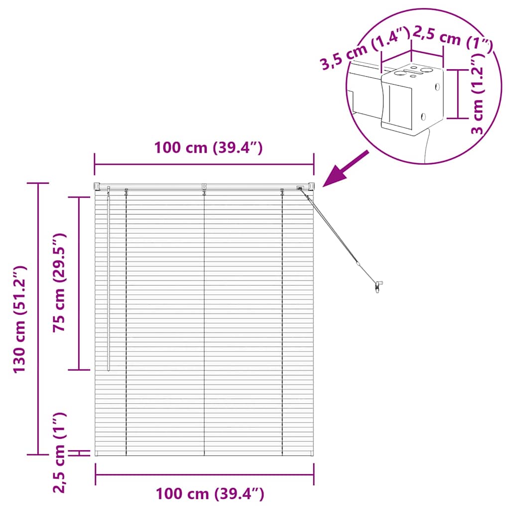 Venetiaanse Jaloezieën Zwart 130 x 100 cm Aluminium is nu te koop bij PeponiXL, paradijselijk wonen!