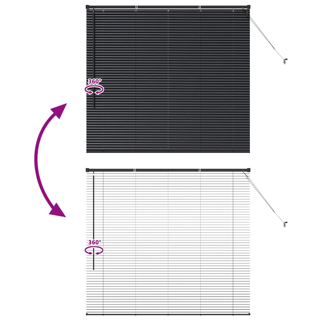 Raamblind met gordijnen Zwart Aluminium is nu te koop bij PeponiXL, paradijselijk wonen!