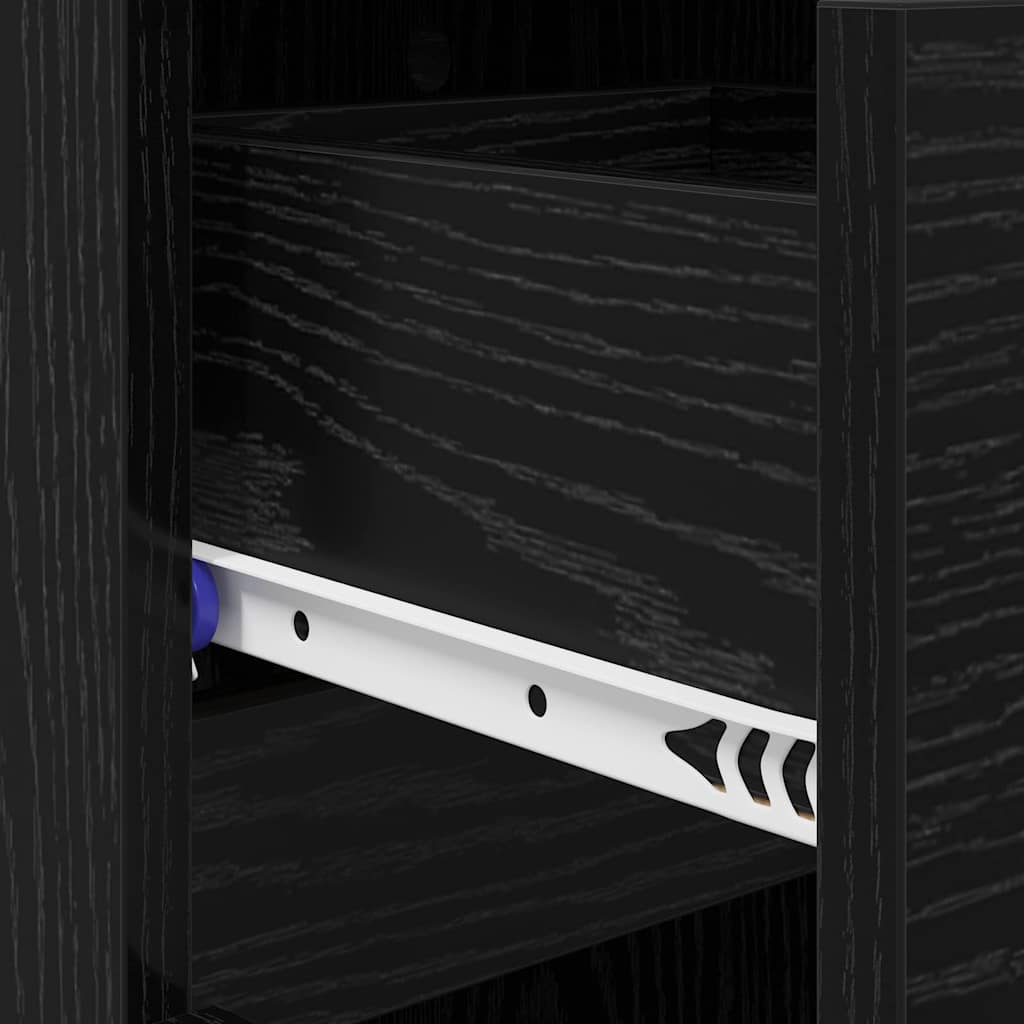 Schoenenkast Zwart Eiken 100,5 x 28 x 100 cm Bewerkt hout is nu te koop bij PeponiXL, paradijselijk wonen!