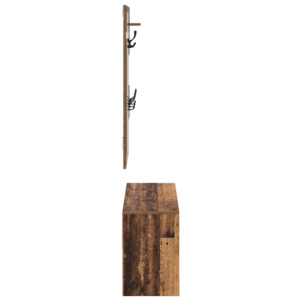 Halmeubelset met lade met plank 4 pcs Oudhout Bewerkt hout is nu te koop bij PeponiXL, paradijselijk wonen!